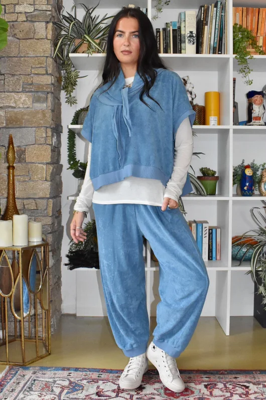 Terry B Hi Lo Tank Denim